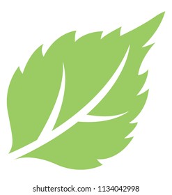 Icono de hoja con hojas y venas que denotan hoja de fresa 
