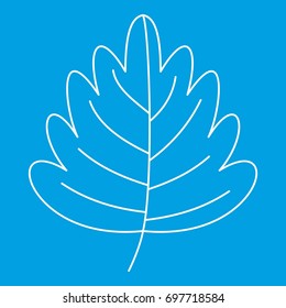 Leaf icon blue outline style isolated vector illustration. Thin line sign