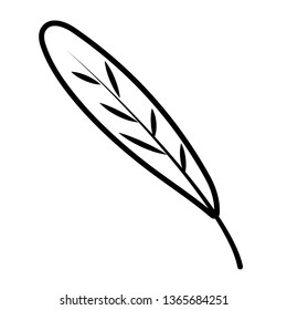 leaf icon cartoon black and white