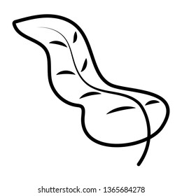 leaf icon cartoon black and white