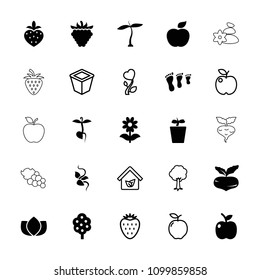 Leaf icon. collection of 25 leaf filled and outline icons such as plant, beet, tree, lotus, family footprint, plant in pot, flower. editable leaf icons for web and mobile.