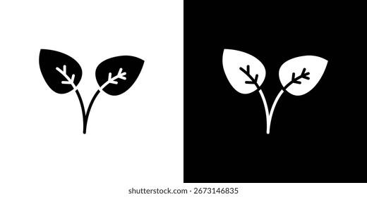 Icono de hoja colección. Ilustración vectorial rellena en blanco y negro.