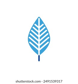 leaf icon color or logo illustration glyph color blue style	
