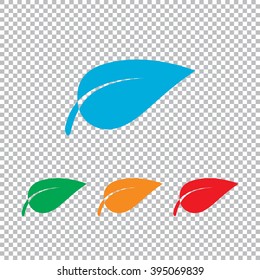 leaf icon. Color set with transparent grid