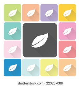 Leaf Icon color set vector illustration.