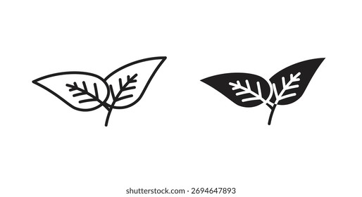 Concepto de icono de hoja. Símbolo del logotipo para el Web y el móvil. Pixel perfecto.