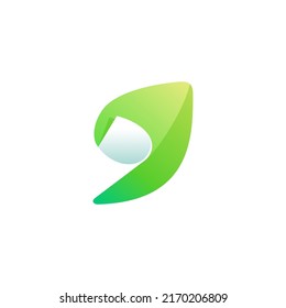 Leaf icon with curled corner. Negative space style emblem. Colorful gradient note paper. Modern clean vector origami logo for your stickers, crypto app, nft identity, and tags.