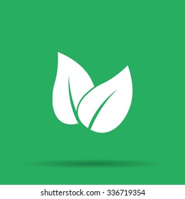 Leaf icon design. Flat design vector style.
