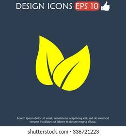 Leaf icon design. Flat design vector style.