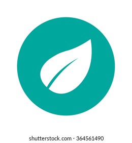 Leaf icon design. Flat design vector style.