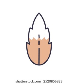Leaf icon design. Simple leaf design with a central line symbolizing growth, nature, and life. Perfect for ecological, botanical, or nature-themed projects.
