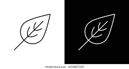 Diseño de icono de hoja. Ilustración vectorial de Elementos gráficos delgados