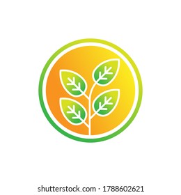Leaf-Symbol Design, Vektorgrafik. Abstraktes Leaf-Vektorkonzept für Natur, Landwirtschaft und Agrarwirtschaft. Logo, Symbol, Zeichen und Vektordesign-Illustration von grünem Baumbestand.