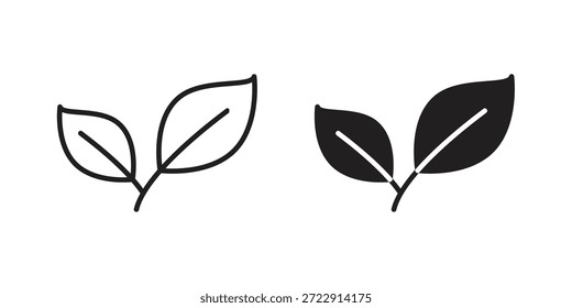 Colección de diseños de iconos de hojas para móvil, ui, Web.