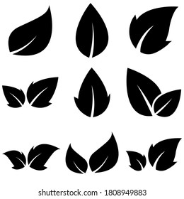 Icono de hoja, eco deja aislado en fondo blanco
