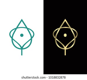 Leaf icon. eco simple icon. gold, green leaf icon