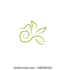 Leaf icon ecology logo design vector template