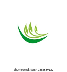 Leaf icon ecology logo design vector template