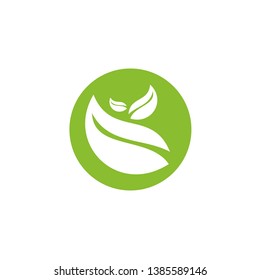 Leaf icon ecology logo design vector template