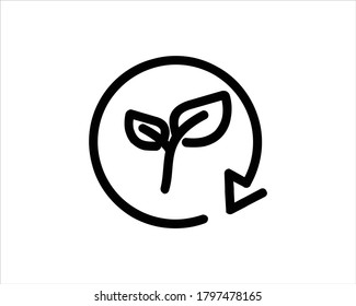 Bleisymbol. Ökologische Symbolumrandung und Linearvektor.