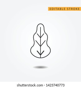 Leaf icon editable stroke design