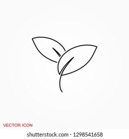 Leaf icon. Element ecology bio organic, logo, illustration, vector sign symbol for design