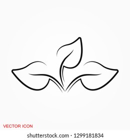 Leaf icon. Element ecology bio organic, logo, illustration, vector sign symbol for design