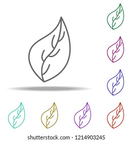 leaf icon. Elements of Eco in multi color style icons. Simple icon for websites, web design, mobile app, info graphics