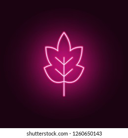 leaf icon. Elements of leaves and flowers in neon style icons. Simple icon for websites, web design, mobile app, info graphics