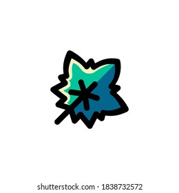 Leaf Icon Filled Outline Nature Illustration Logo Vector

