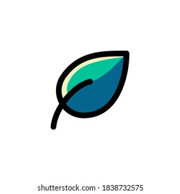 Leaf Icon Filled Outline Nature Illustration Logo Vector
