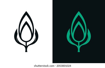 Leaf icon. flat abstract leaf design illustration