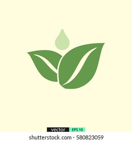 Leaf icon flat design illustration