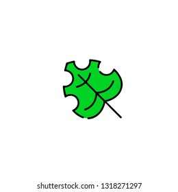 Leaf icon, flat design line art thin style, vector illustration. Festive carnivals in Brazil and Mardi Gras in Venice