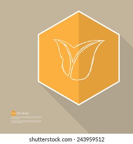 Leaf icon. Flat design, no transparency, no gradients.
