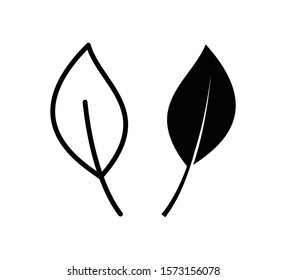 Leaf icon flat sign illustration style