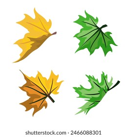 leaf icon in flat style. illustration of a recycling ecosystem.
