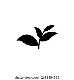 Icono de la hoja en estilo plano, sobre fondo blanco.