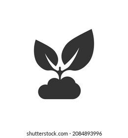 Leaf icon in flat style. Plant vector illustration on white isolated background. Flower sign business concept.