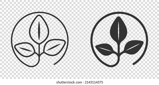 Leaf icon in flat style. Plant vector illustration on white isolated background. Flower sign business concept.