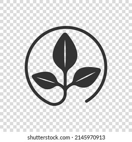 Leaf icon in flat style. Plant vector illustration on white isolated background. Flower sign business concept.
