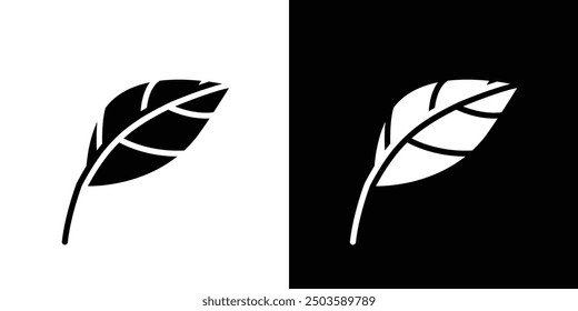 Leaf icon Flat vector set outline