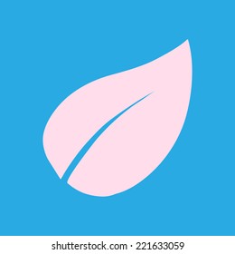 Leaf icon. Fresh natural product. Organic product simbol. Flat design style.