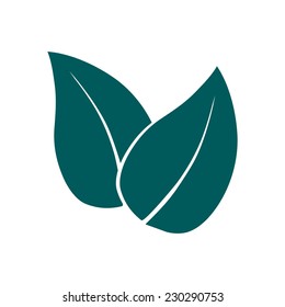 Leaf icon. Fresh natural product symbol. Organic product sign. Flat design style.