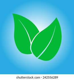 Leaf icon. Fresh natural product symbol. Organic product sign. Flat design style.