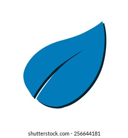 Leaf icon. Fresh natural product. Organic product simbol. Flat design style.