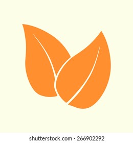 Leaf icon. Fresh natural product symbol. Organic product sign. Flat design style.