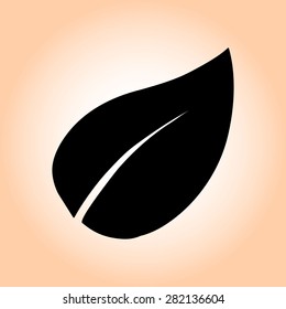 Leaf icon. Fresh natural product. Organic product simbol. Flat design style.