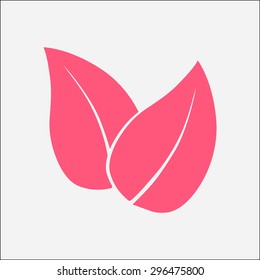 Leaf icon. Fresh natural product symbol. Organic product sign. Flat design style.