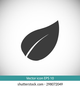 Leaf icon. Fresh natural product. Organic product simbol. Flat design style.
